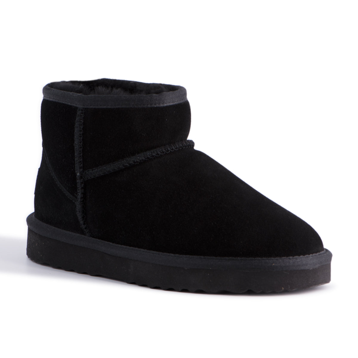 AUS WOOLI UGG SHORT SHEEPSKIN ANKLE BOOT Black Aus Wooli Australia