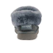 Load image into Gallery viewer, AUS WOOLI UGG UNISEX SHEEPSKIN WOOL TRADITIONAL ANKLE SLIPPERS - GREY
