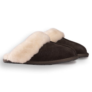 AUS WOOLI UGG UNISEX SHEEPSKIN WOOL SHELLEY Slippers - Dark Grey