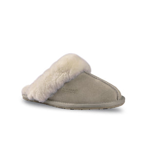 AUS WOOLI UGG UNISEX SHEEPSKIN WOOL SHELLEY Slippers - Light Grey