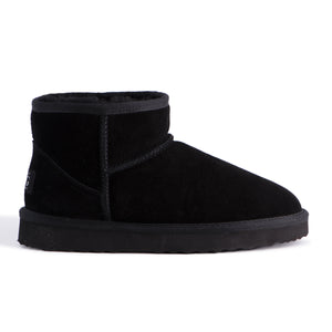 AUS WOOLI UGG SHORT SHEEPSKIN ANKLE BOOT - Black