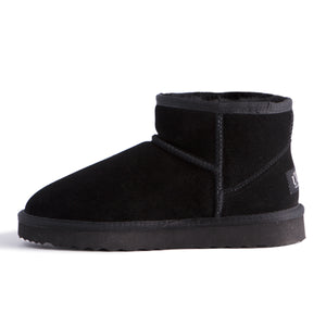 AUS WOOLI UGG SHORT SHEEPSKIN ANKLE BOOT - Black