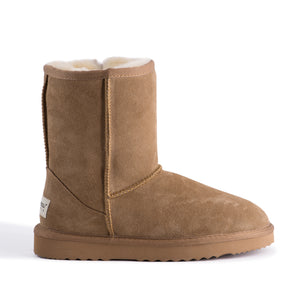 AUS WOOLI UGG MID CALF ZIP-UP SHEEPSKIN BOOT - Chestnut/Tan