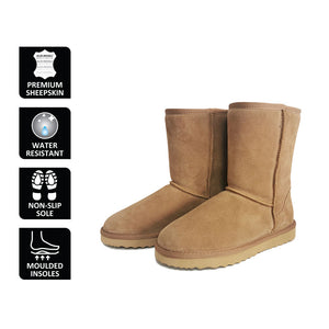 AUS WOOLI UGG MID CALF SHEEPSKIN BOOT - Chestnut/Tan