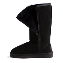 Load image into Gallery viewer, AUS WOOLI UGG TALL ZIP-UP SHEEPSKIN BOOT - Black
