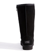 Load image into Gallery viewer, AUS WOOLI UGG TALL ZIP-UP SHEEPSKIN BOOT - Black
