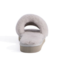 Load image into Gallery viewer, AUS WOOLI UGG WOMEN SHEEPSKIN FLUFF SLIDE - Light Grey
