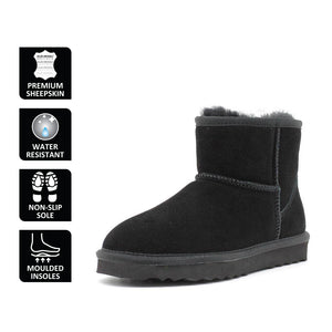 AUS WOOLI UGG SHORT SHEEPSKIN ANKLE BOOT - Black