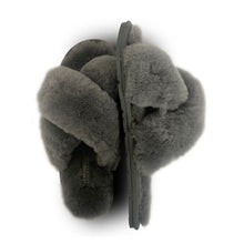 Load image into Gallery viewer, AUS WOOLI AUSTRALIA WOMEN SHEEPSKIN WOOL BRIGHTON SLIPPERS- GREY
