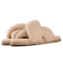 Load image into Gallery viewer, AUS WOOLI AUSTRALIA WOMEN SHEEPSKIN WOOL BRIGHTON SLIPPERS- TAN
