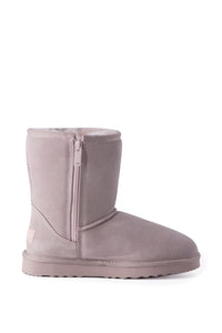 AUS WOOLI UGG MID CALF ZIP-UP SHEEPSKIN BOOT - Pale Pink