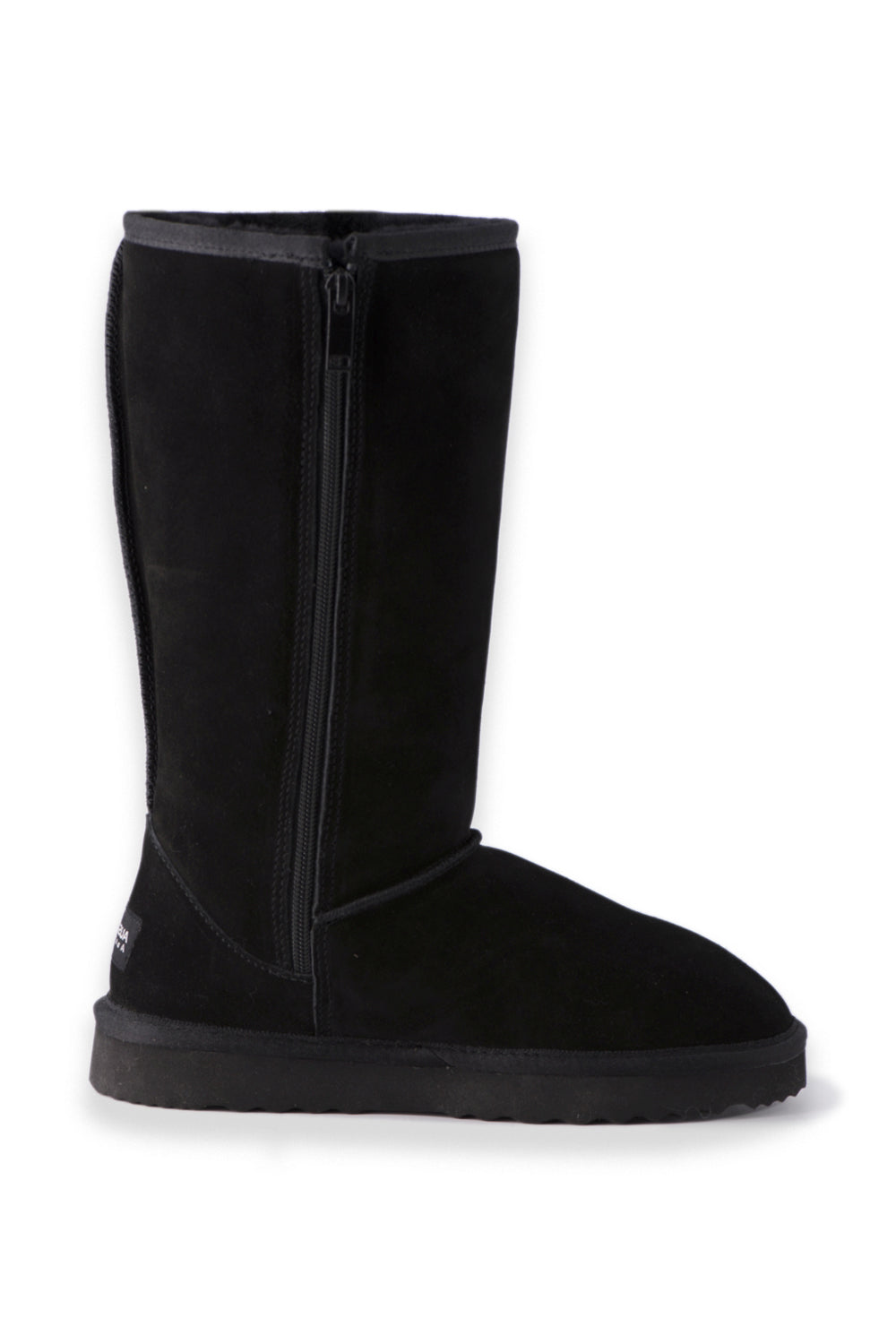 Tall black hotsell uggs with zipper